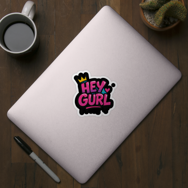 Pink graffiti Hey Gurl  FCQ by FirstClassQueen